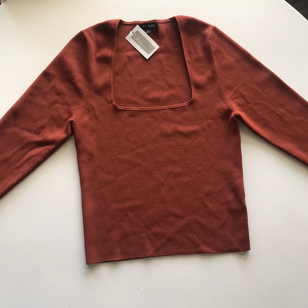NEW WITH TAGS Intermix Brown Long Sleeve Shirt